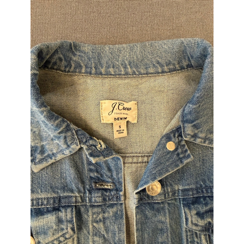 J Crew Classic Regular Fit Denim Jacket 100% Cotton Light Blue Size S - Picture 6 of 8